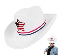 Cowboy Hat-Classic 4th July Style Hat, Festival Dress-Up Headpiece | Western Themed Celebration Gear, USA Pride Hat, Holiday Decoration Headwear for Men, Women, Kids Parade outfit