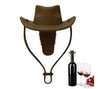 Cowboy Hat Wine Stopper, Silicone Hat Wine Stopper, drôle de vin en forme de chapeau en forme de chapelet Caps de bouteille de scellant à vin décoratif, réserve de vin réutilisable Scellant serré