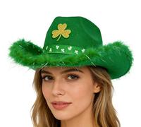 Cowboy Hats Women - Cloth 40x30cm, Green Party Headwear, Shamrock Western Hat | Lightweight Breathable Fit, Adjustable Headpiece For Boys, Men, Festival, Country Celebration, Trucker Gathering, Event