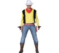 Cowboy Héros Aventure Tenue Western Légendes Film Carnaval Costume Shérif Bataille Mode Classique Style Revolver Routes, Taille : 54 - 56 (XL) Couleur : Jaune
