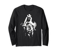 Cowboy Horseback Lasso Silhouette Western Rodéo Cowboy on Manche Longue