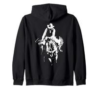 Cowboy Horseback Lasso Silhouette Western Rodéo Cowboy on Sweat à Capuche