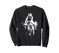 Cowboy Horseback Lasso Silhouette Western Rodéo Cowboy on Sweatshirt
