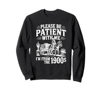 Cowboy Humoristique années 1900 avec Inscription « Please Be Patient with Me » Sweatshirt