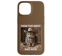 Cowboy Kitty « How The West Was Won» T-Shirt Humoristique pour Chat Western Coque pour iPhone 15