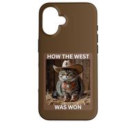 Cowboy Kitty « How The West Was Won» T-Shirt Humoristique pour Chat Western Coque pour iPhone 16