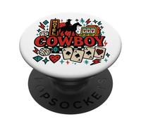 Cowboy Motel Cartes porte-bonheur rétro Motif western PopSockets PopGrip Adhésif