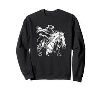 Cowboy Outlaw Bandit on Horse Dark Western Style Noir Sweatshirt