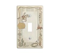 Cowboy Plaque d'interrupteur à bascule simple pour salle de bain - En plastique beige - Taille standard - Pour chambre à coucher, bureau, cuisine, entrée (simple)