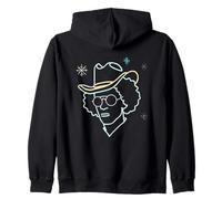Cowboy Portrait Lunettes Rondes Hiver Western Visage Graphique Sweat à Capuche