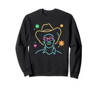 Cowboy Portrait Lunettes Rondes Rose Hiver Graphique Western Sweatshirt