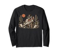 Cowboy Raccoon Funny Western Country Wild West Rodeo Manche Longue