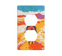 Cowboy Riding A Horse Graffiti Outlet Cover Light Switch Cover Decorative 1 Gang Wall Plate for Kitchen Room Bathroom Size 7x11.4cm