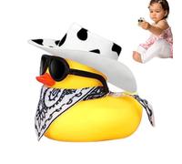 Cowboy Rubber Duck - Cool Car Dashboard Ornament with Western Hat Design, C