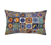 Cowboy Rustique De Campagne Occidentale en Peau De Vache du Texas Taie d'oreiller Polyester Housses De Coussin Respirant Taie D Oreiller pour Patio Chaise Chambre 40X60Cm