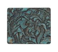 Cowboy Rustique De L'Ouest, Marron Turquoise, Style Western Tapis De Souris Bords Cousus Tapis De Souris Gaming Antidérapant Mouse Pad pour Voyage Bureau Travail 25X30Cm