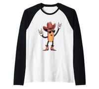 Cowboy Saucisse Hotdog Double Rock Signs Western Graphic Manche Raglan