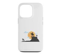 Cowboy Solitaire Devant la Lune du désert Coque pour iPhone 13 Pro