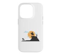 Cowboy Solitaire Devant la Lune du désert Coque pour iPhone 14 Pro