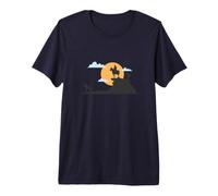 Cowboy Solitaire Devant la Lune du désert T-Shirt Haut de Gamme