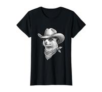Cowboy Suricate Vintage Western T-Shirt Graphique avec Valeur, Femme, Noir, S