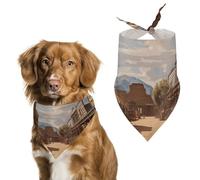 Cowboy Town Bandanas pour chien pour nourrir et toiletter, bavoirs triangulaires lavables pour animaux domestiques pour chats et chiens