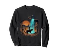 Cowboy UFO Desert Encounter Rétro Western Alien Sweatshirt