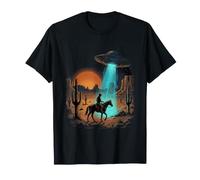 Cowboy UFO Desert Encounter Rétro Western Alien T-Shirt