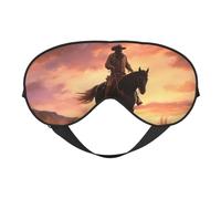 Cowboy West Masque de sommeil double face en soie, masque pour les yeux réglable bloquant la lumière pour les yeux pour voyage, homme et femme, bandeau doux et confortable, 20 x 10 cm