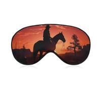 Cowboy West Masque de sommeil pour homme et femme avec sangle réglable - Doux et respirant - Occultant - Antidérapant - Essentiels de voyage