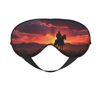 Cowboy West Masque de sommeil pour homme et femme - Masque pour les yeux double face avec sangle réglable, doux et soyeux, bloque la lumière et respirant, pour voyage, sieste, travail de nuit, yoga