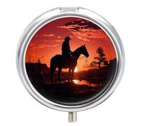Cowboy West - Petit pilulier étanche à 3 compartiments - Organiseur de voyage pour poche ou sac à main - Mini pilulier portable pour médicaments et vitamines