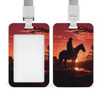 Cowboy West Porte-badge avec cordon de suspension, étui de protection vertical multi-usage pour bureau, enseignant, infirmière