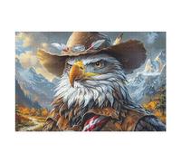 Cowboy Western Aigle Royal 1000 Pieces Casse-tête Amateur d'art en Carton Haute Qualité Très Difficile Niveau Expert Décoration Murale Cadeau Noël Qualité Premium 1000 PCS/75x50cm