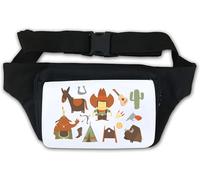 Cowboy Western Cute Art Sac banane Blanc