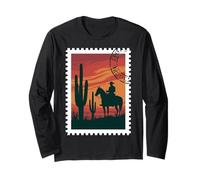 Cowboy Western Horse Riding Ranch Rodeo Vintage Retro Manche Longue