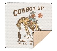 Cowboy Western Rodeo Vintage Wild Soft Thick Baby Gym & Activity Mat for Floor Lightweight Padded Baby Tapis pour bébé et nourrisson 127 x 127 cm