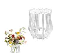 Cowess Vase puzzle pour support de fleurs, conteneur acrylique pour arrangements floraux, support créatif, orchidée, tulipe, kit de construction, vase pour table (transparent)