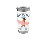 Cowgirl avec planche de surf - Western Meets Beach Howdy Gobelet isotherme en acier inoxydable double paroi