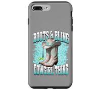 Cowgirl Boots with Classic Embroidered Boots & Bling Cowgirl Coque pour iPhone 7 Plus/8 Plus