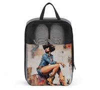 Cowgirl Collage Journal Graffiti Sac à chaussures pour Voyage Usage quotidien Anti-poussière Sac de rangement Sac à chaussures de golf