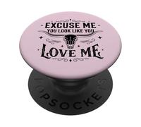 Cowgirl Cowboy Excuse-Moi, tu as l'air de m'aimer PopSockets PopGrip Adhésif