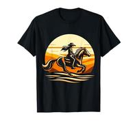 Cowgirl et Cheval - Riding Into The Sunset T-Shirt