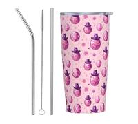 Cowgirl Gobelet isotherme en acier inoxydable avec couvercle et paille Motif boule disco 591 ml