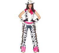 Cowgirl Héroïne de l'Ouest Costume Carnaval Lasso Aventure Carnaval Outlaw Style Chapeau Franges Chic Tenue créative Far West, Taille : 36 - 38 (S) Couleur : Noir