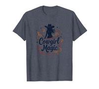 Cowgirl Magic: Western Charm Nuit étoilée, Vache Fille T-Shirt, Homme, Bleu Chiné, 5XL