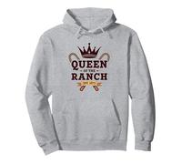 Cowgirl Queen of The Ranch Western Royalty Est. 1873 Sweat à Capuche, Unisexe pour Adultes, Gris Chiné, XXL
