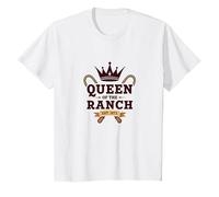 Cowgirl Queen of The Ranch Western Royalty Est. 1873 T-Shirt, Enfant, Blanc, 4 Ans