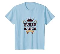 Cowgirl Queen of The Ranch Western Royalty Est. 1873 T-Shirt, Enfant, Bleu Céleste, 4 Ans