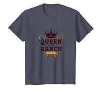 Cowgirl Queen of The Ranch Western Royalty Est. 1873 T-Shirt, Enfant, Bleu Chiné, 2 Ans